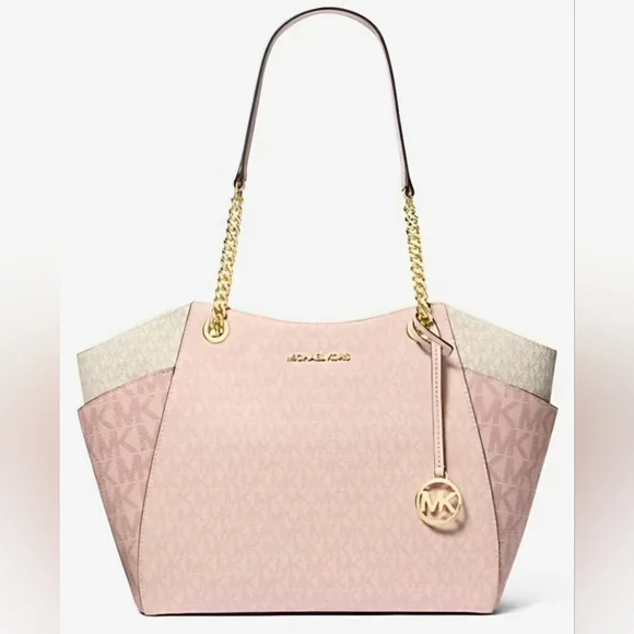 Michael Kors Jet Set Large Color-Block Signature Logo Tote Bag - MSRP $398 - Picture 8 of 9